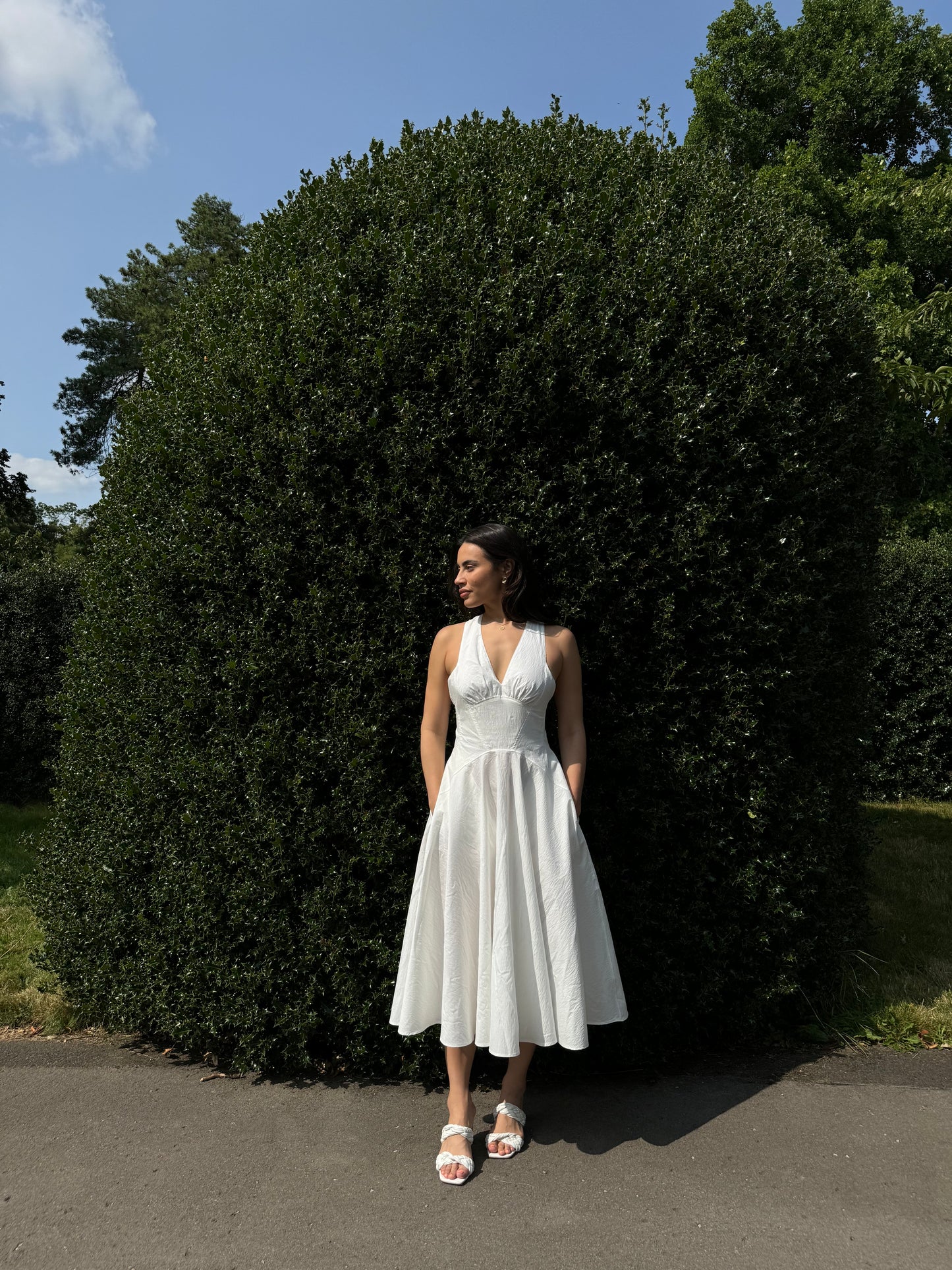 Seti cross back dress- White
